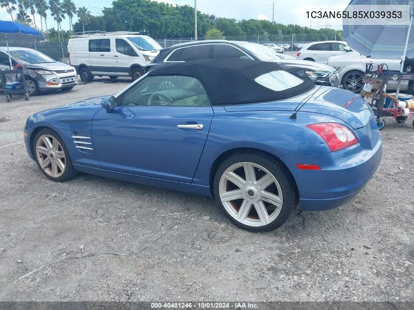 2005 Chrysler Crossfire Limited VIN: 1C3AN65L85X039353 Lot: 40481246