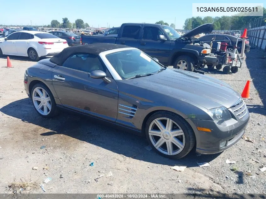 2005 Chrysler Crossfire Limited VIN: 1C3AN65L05X025611 Lot: 40493928