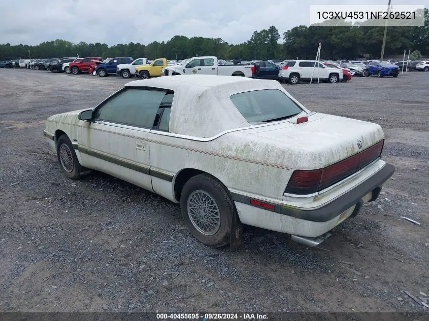 1992 Chrysler Lebaron VIN: 1C3XU4531NF262521 Lot: 40455695