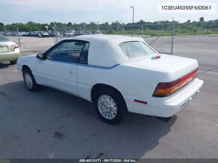 1995 Chrysler Lebaron Gtc VIN: 1C3EU4535SF653061 Lot: 40315171