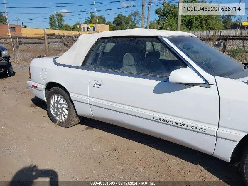 1995 Chrysler Lebaron Gtc VIN: 1C3EU4532SF686714 Lot: 40351503