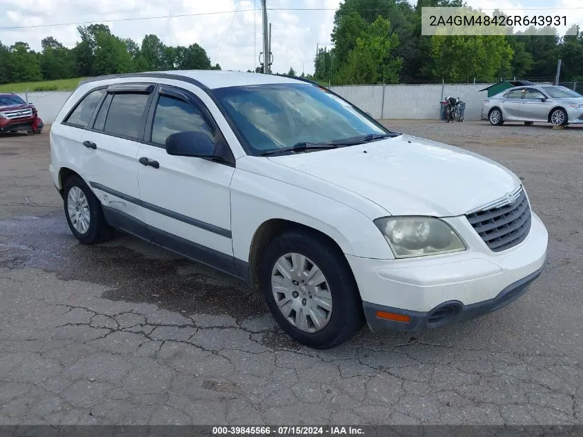 2006 Chrysler Pacifica VIN: 2A4GM48426R643931 Lot: 39845566