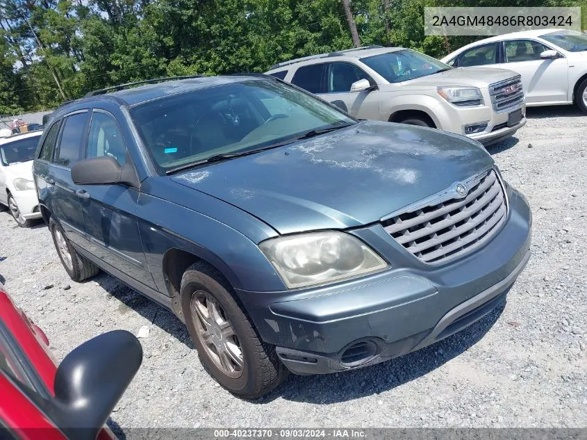 2006 Chrysler Pacifica VIN: 2A4GM48486R803424 Lot: 40237370