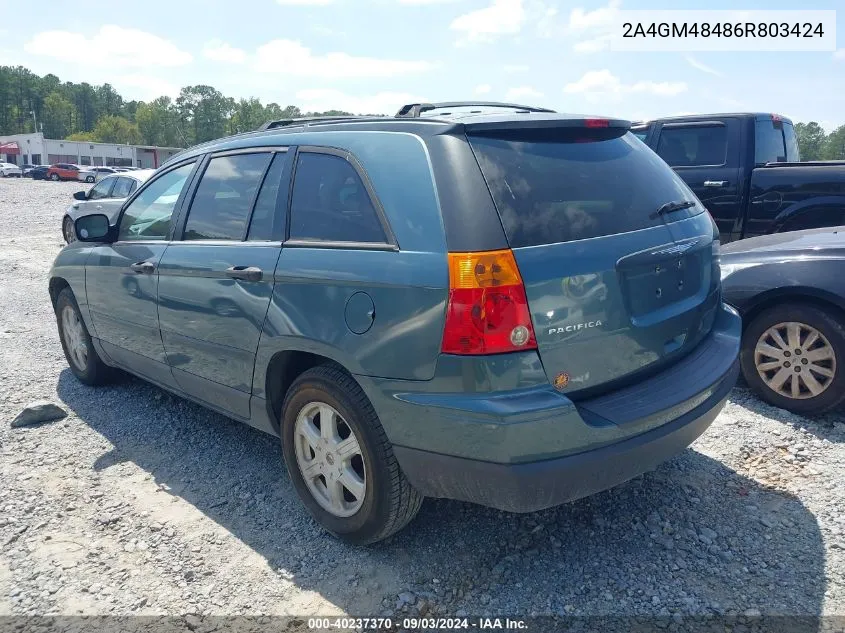 2006 Chrysler Pacifica VIN: 2A4GM48486R803424 Lot: 40237370