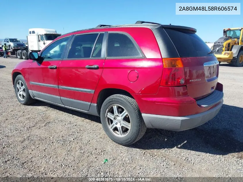 2008 Chrysler Pacifica Lx VIN: 2A8GM48L58R606574 Lot: 40361675