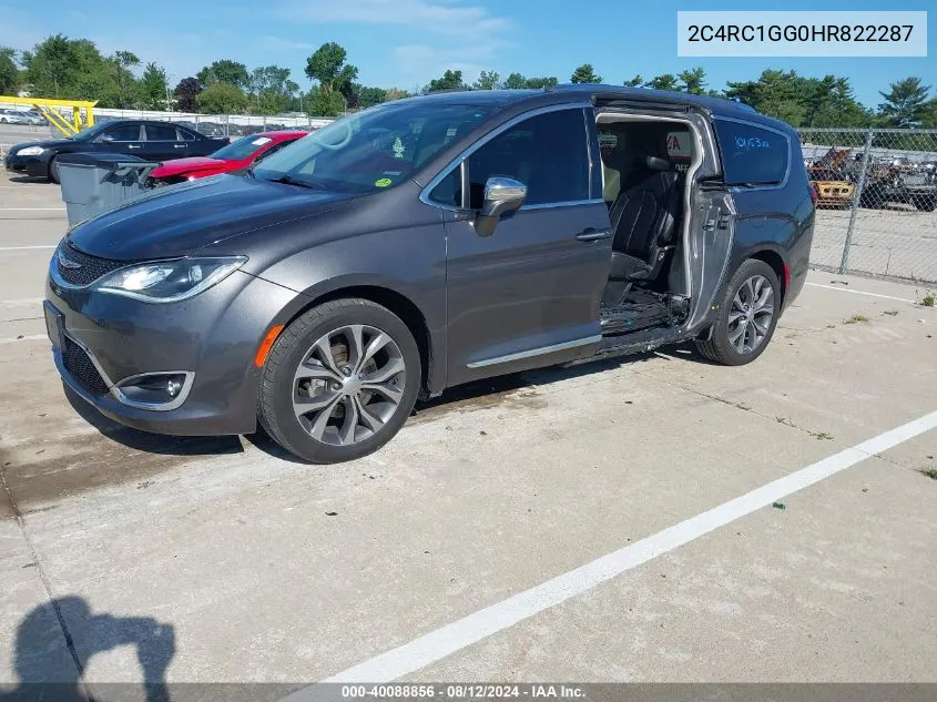 2017 Chrysler Pacifica Limited VIN: 2C4RC1GG0HR822287 Lot: 40088856