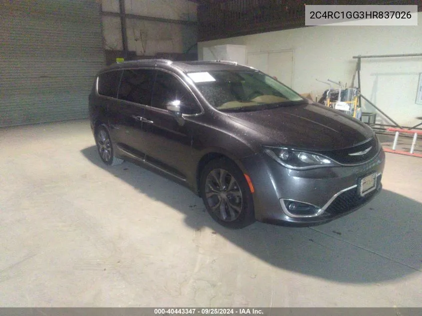 2017 Chrysler Pacifica Limited VIN: 2C4RC1GG3HR837026 Lot: 40443347