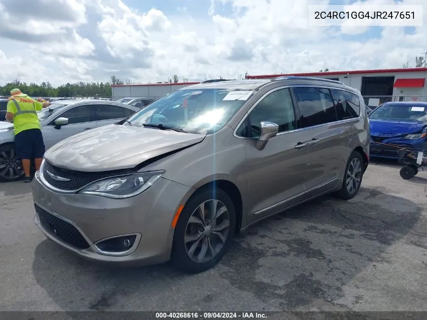 2018 Chrysler Pacifica Limited VIN: 2C4RC1GG4JR247651 Lot: 40268616