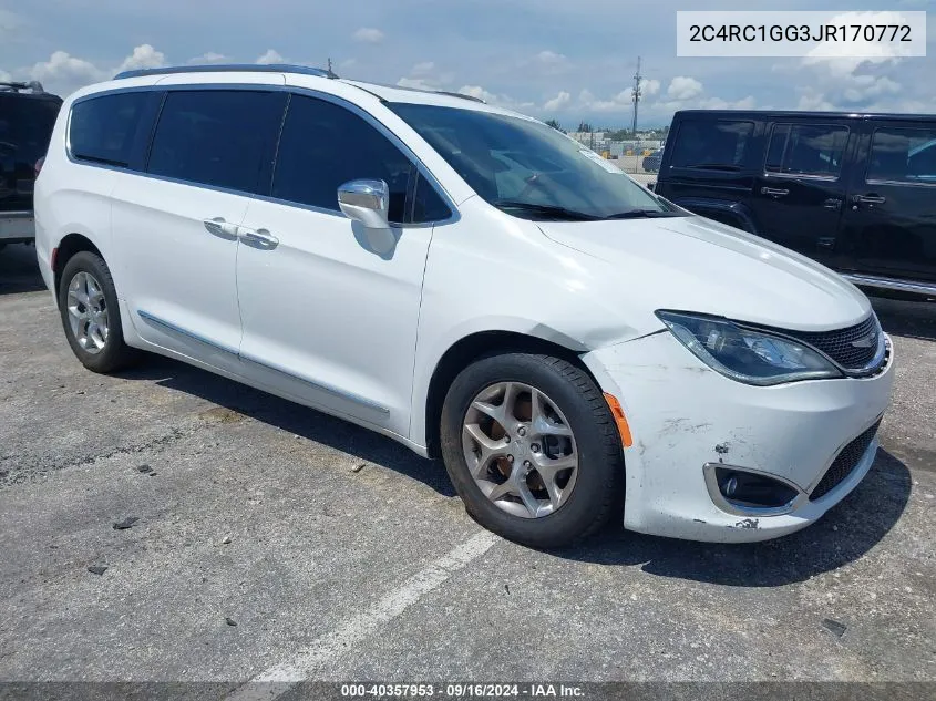 2018 Chrysler Pacifica Limited VIN: 2C4RC1GG3JR170772 Lot: 40357953