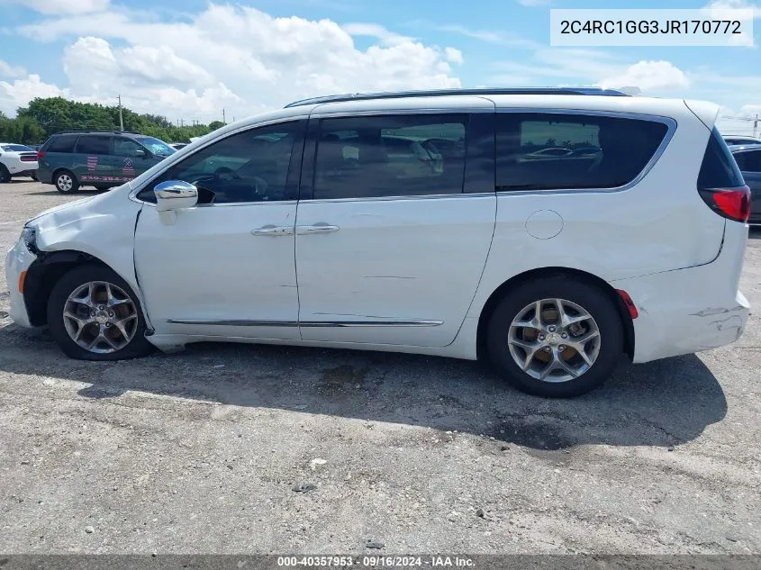 2018 Chrysler Pacifica Limited VIN: 2C4RC1GG3JR170772 Lot: 40357953