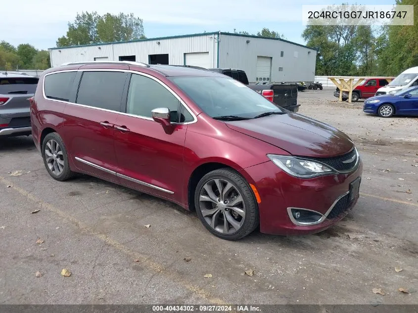 2018 Chrysler Pacifica Limited VIN: 2C4RC1GG7JR186747 Lot: 40434302