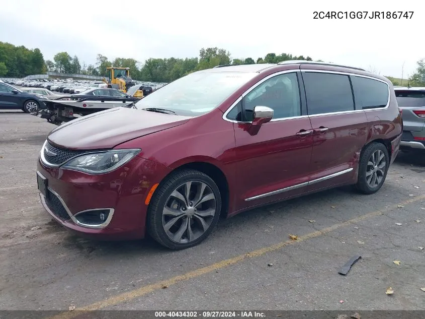 2018 Chrysler Pacifica Limited VIN: 2C4RC1GG7JR186747 Lot: 40434302