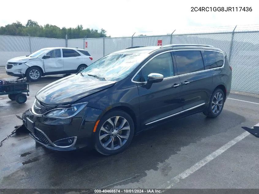 2018 Chrysler Pacifica Limited VIN: 2C4RC1GG8JR117436 Lot: 40468574