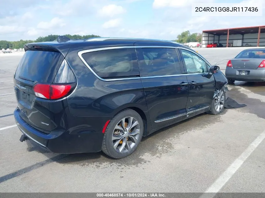 2018 Chrysler Pacifica Limited VIN: 2C4RC1GG8JR117436 Lot: 40468574