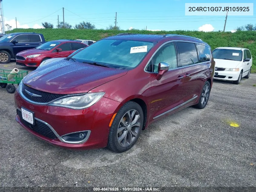 2018 Chrysler Pacifica Limited VIN: 2C4RC1GG7JR105925 Lot: 40476526