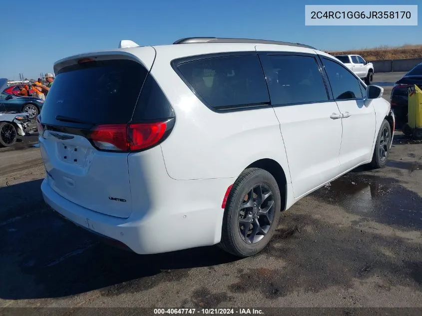 2018 Chrysler Pacifica Limited VIN: 2C4RC1GG6JR358170 Lot: 40647747