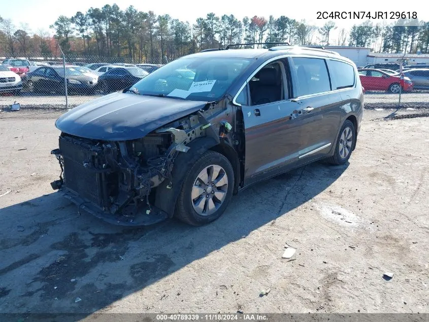 2018 Chrysler Pacifica Hybrid Limited VIN: 2C4RC1N74JR129618 Lot: 40789339