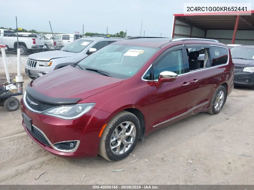 2019 Chrysler Pacifica Limited VIN: 2C4RC1GG0KR652441 Lot: 40056165