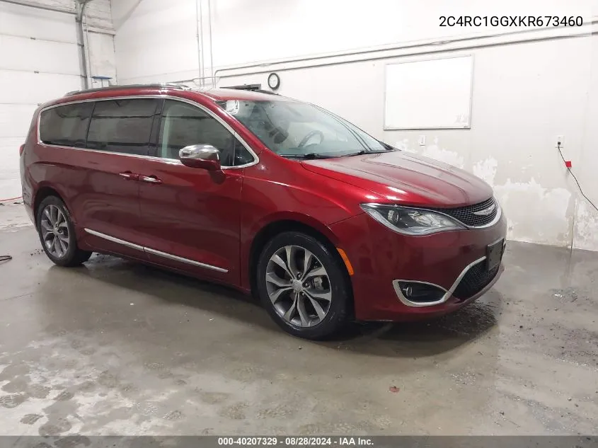 2019 Chrysler Pacifica Limited VIN: 2C4RC1GGXKR673460 Lot: 40207329