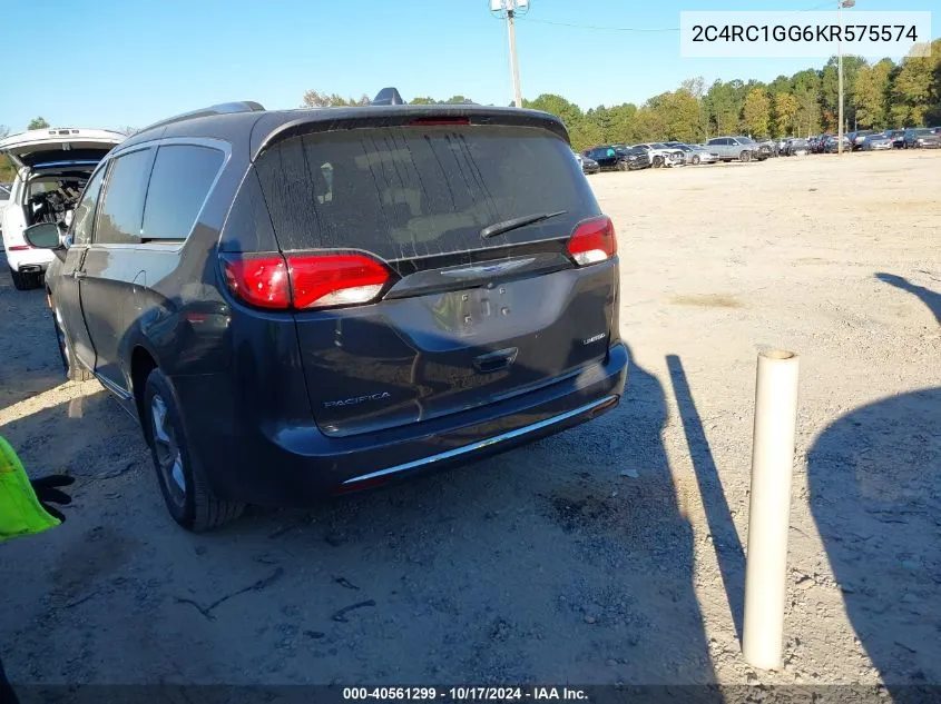 2019 Chrysler Pacifica Limited VIN: 2C4RC1GG6KR575574 Lot: 40561299