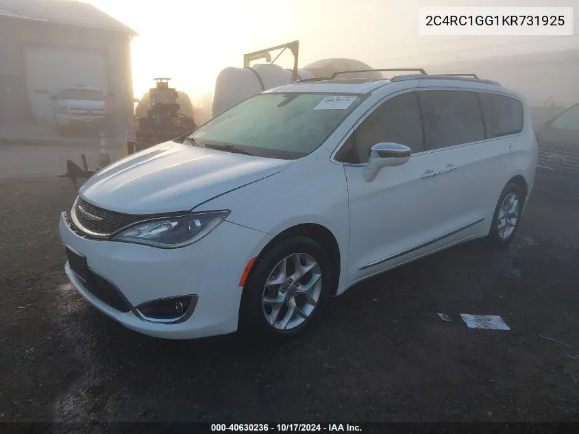 2019 Chrysler Pacifica Limited VIN: 2C4RC1GG1KR731925 Lot: 40630236