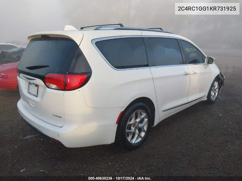 2019 Chrysler Pacifica Limited VIN: 2C4RC1GG1KR731925 Lot: 40630236