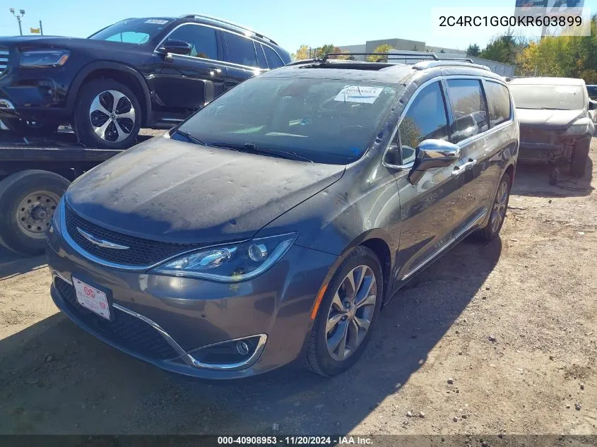 2019 Chrysler Pacifica Limited VIN: 2C4RC1GG0KR603899 Lot: 40908953