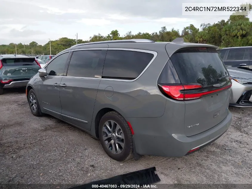 2021 Chrysler Pacifica Hybrid Pinnacle VIN: 2C4RC1N72MR522344 Lot: 40467083