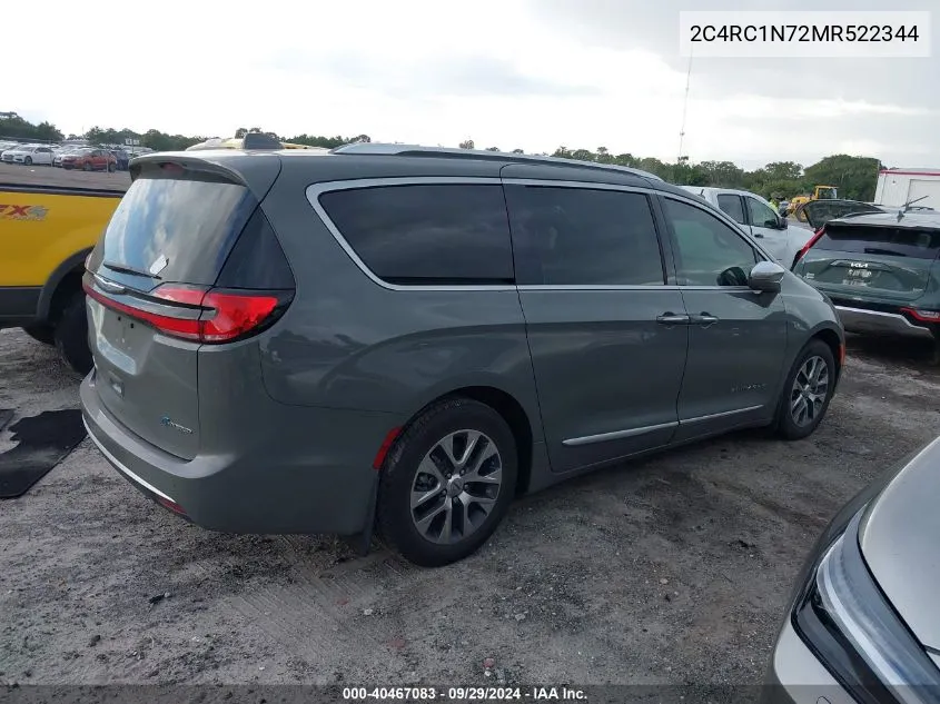 2021 Chrysler Pacifica Hybrid Pinnacle VIN: 2C4RC1N72MR522344 Lot: 40467083