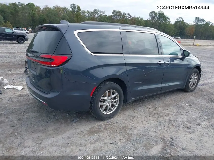 2021 Chrysler Pacifica Touring VIN: 2C4RC1FGXMR514944 Lot: 40913718