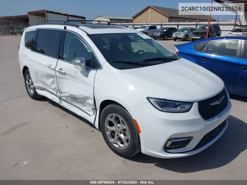 2022 Chrysler Pacifica Limited VIN: 2C4RC1GG2NR232524 Lot: 39768924