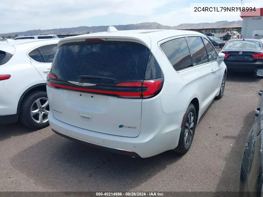 2022 Chrysler Pacifica Hybrid Touring L VIN: 2C4RC1L79NR118994 Lot: 40214956