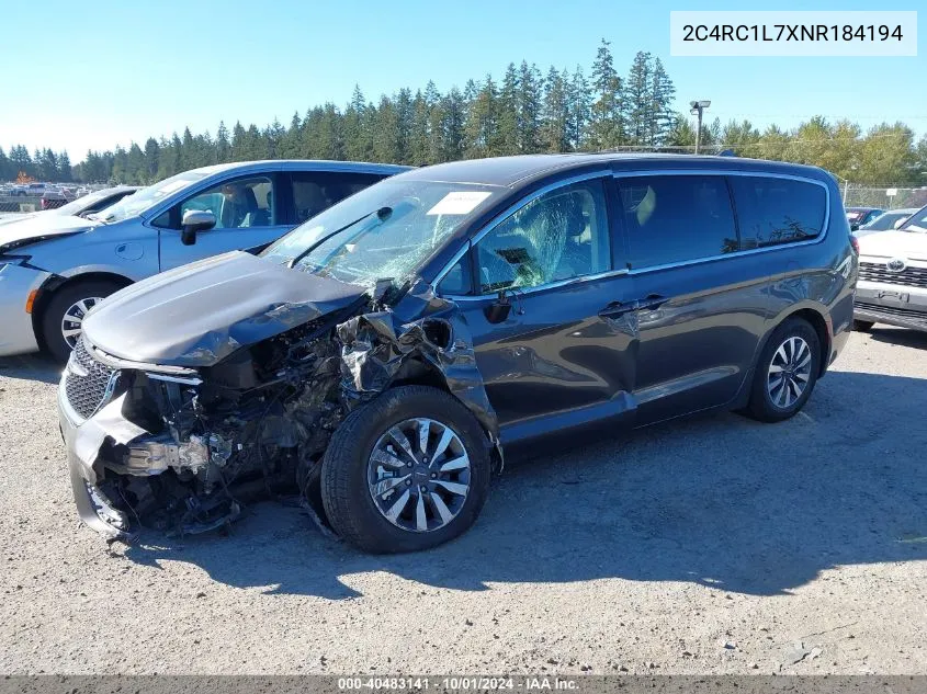 2022 Chrysler Pacifica Hybrid Touring L VIN: 2C4RC1L7XNR184194 Lot: 40483141