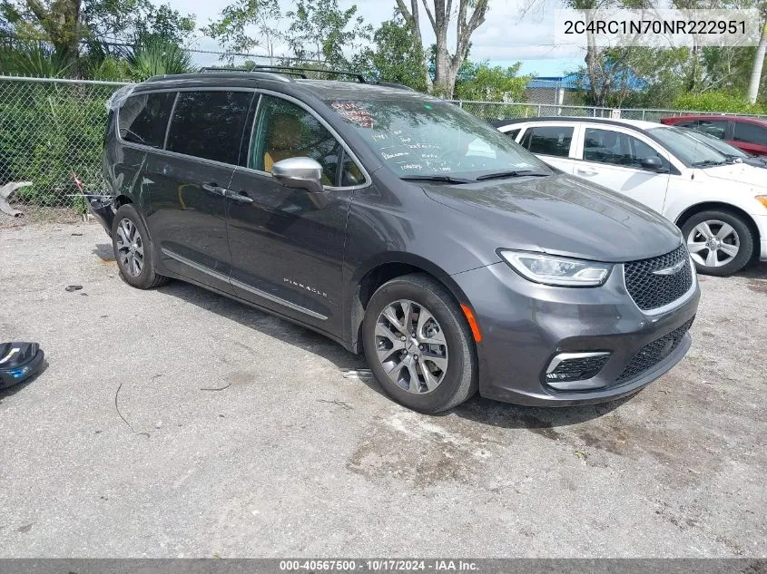 2022 Chrysler Pacifica Hybrid Pinnacle VIN: 2C4RC1N70NR222951 Lot: 40567500