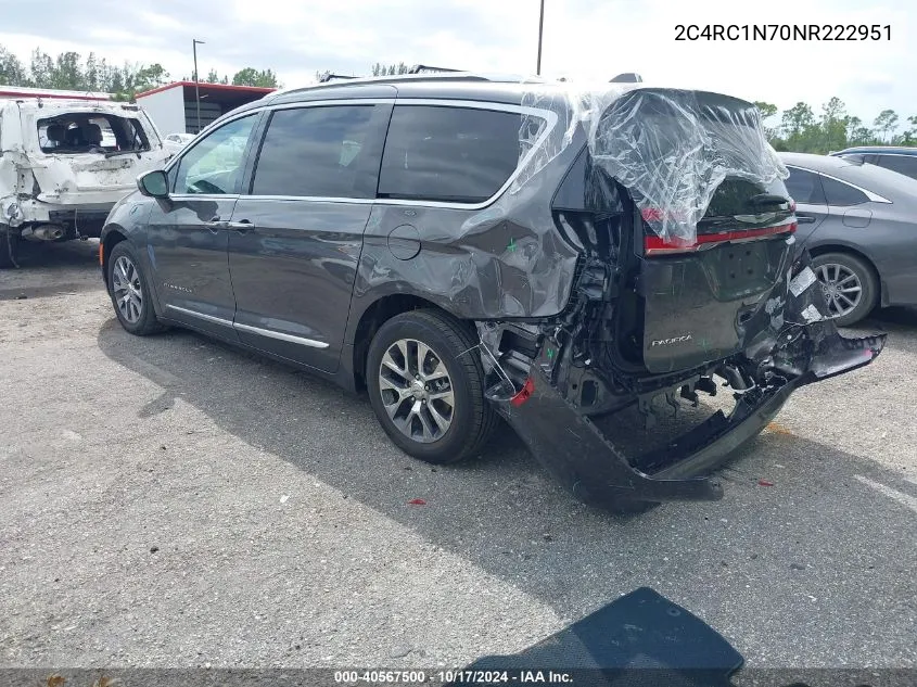 2022 Chrysler Pacifica Hybrid Pinnacle VIN: 2C4RC1N70NR222951 Lot: 40567500