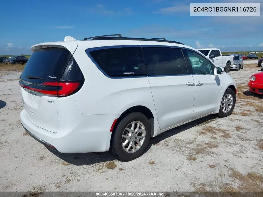 2022 Chrysler Pacifica Touring L VIN: 2C4RC1BG5NR116726 Lot: 40658704