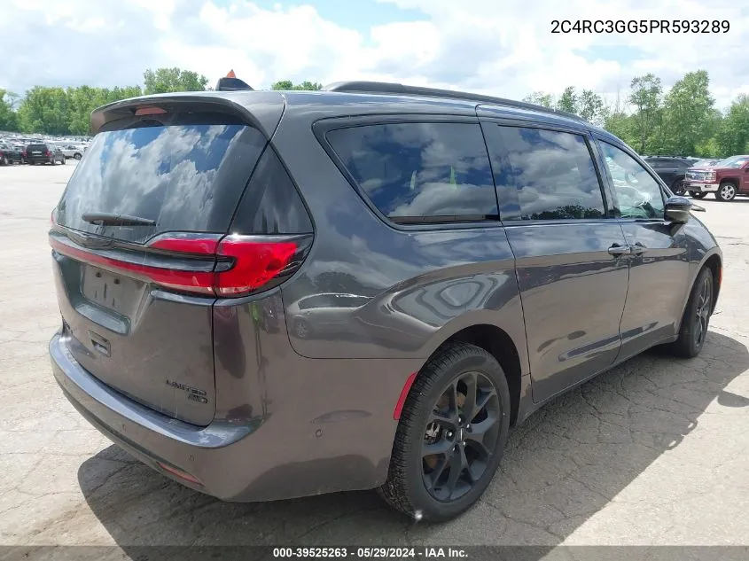 2023 Chrysler Pacifica Limited Awd VIN: 2C4RC3GG5PR593289 Lot: 39525263