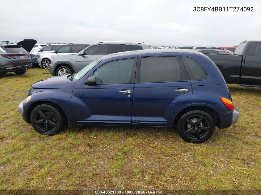 2001 Chrysler Pt Cruiser VIN: 3C8FY4BB11T274092 Lot: 40521789