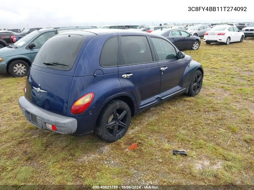 2001 Chrysler Pt Cruiser VIN: 3C8FY4BB11T274092 Lot: 40521789