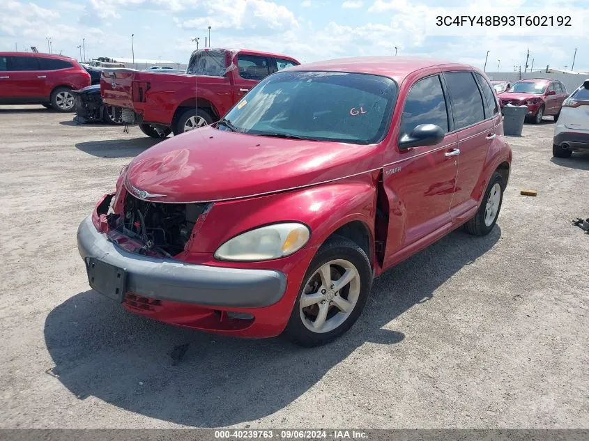 2003 Chrysler Pt Cruiser VIN: 3C4FY48B93T602192 Lot: 40239763