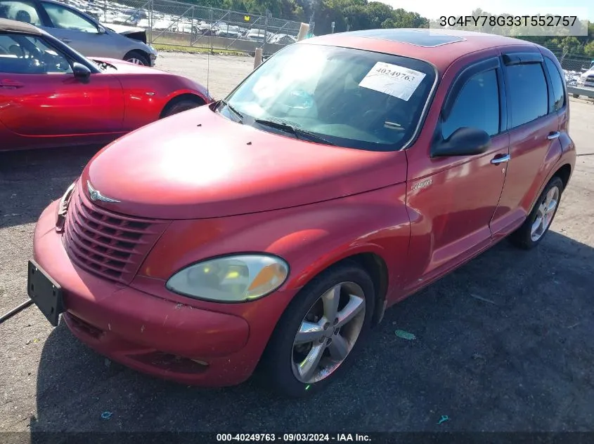 2003 Chrysler Pt Cruiser Gt VIN: 3C4FY78G33T552757 Lot: 40249763