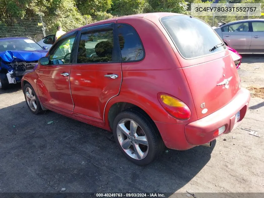 2003 Chrysler Pt Cruiser Gt VIN: 3C4FY78G33T552757 Lot: 40249763