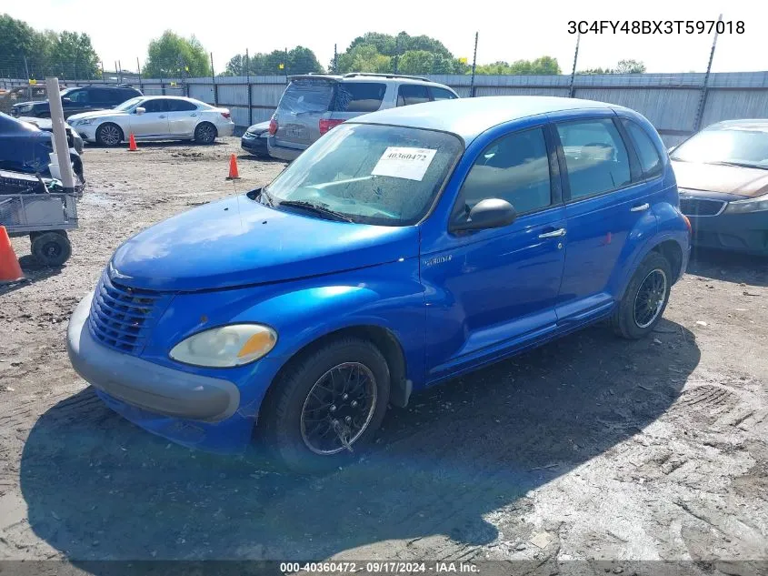 2003 Chrysler Pt Cruiser VIN: 3C4FY48BX3T597018 Lot: 40360472