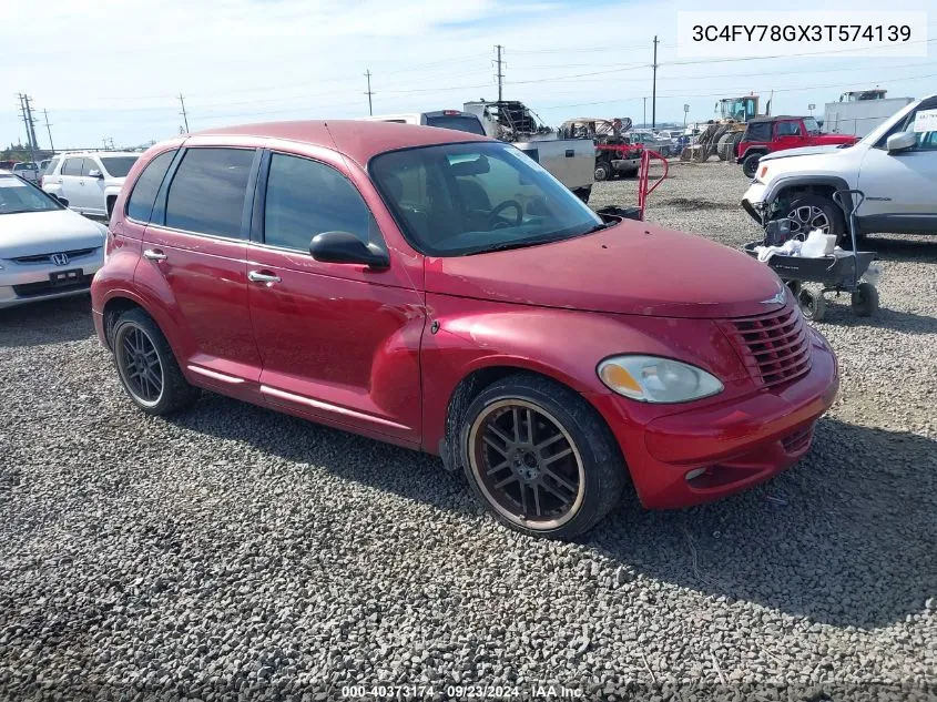 2003 Chrysler Pt Cruiser Gt VIN: 3C4FY78GX3T574139 Lot: 40373174