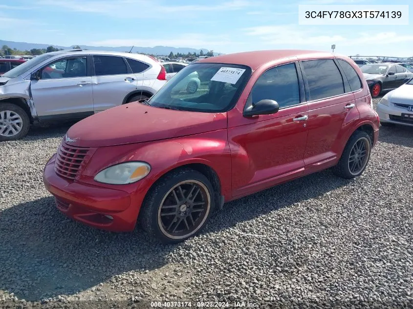 2003 Chrysler Pt Cruiser Gt VIN: 3C4FY78GX3T574139 Lot: 40373174