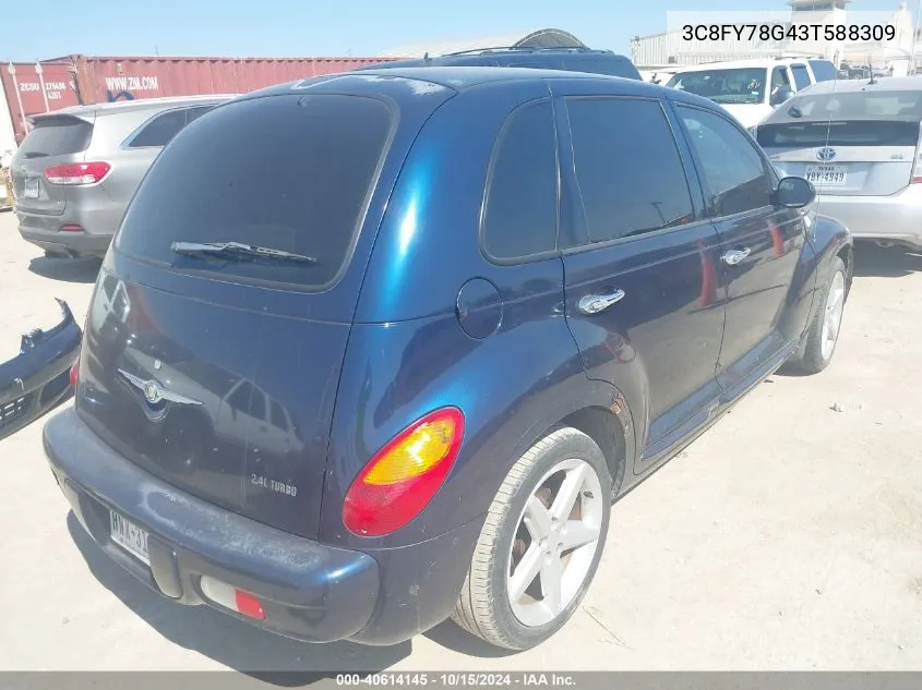 2003 Chrysler Pt Cruiser Gt VIN: 3C8FY78G43T588309 Lot: 40614145