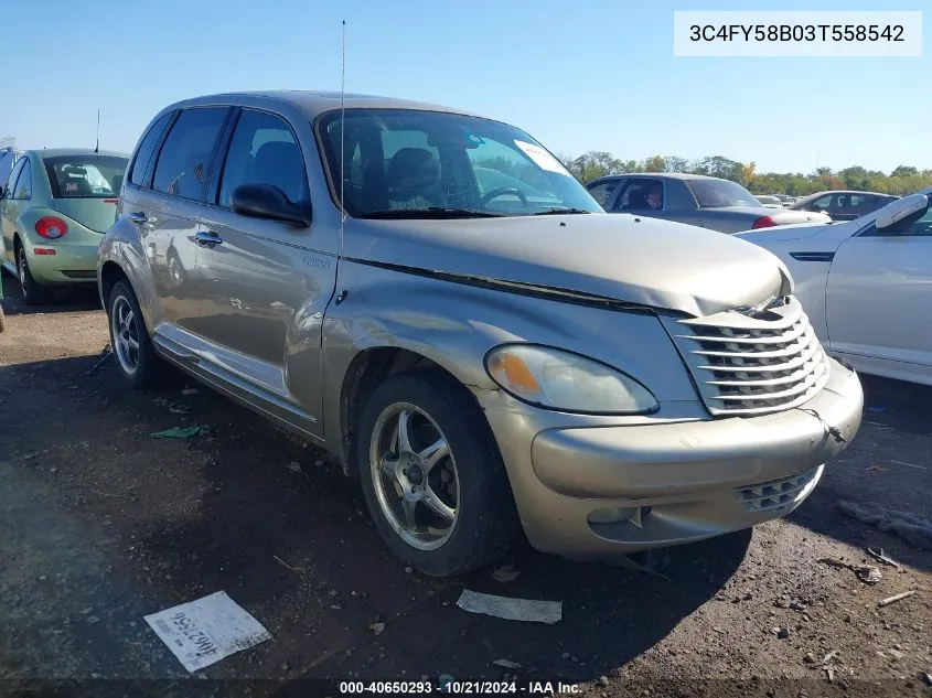 2003 Chrysler Pt Cruiser Touring VIN: 3C4FY58B03T558542 Lot: 40650293