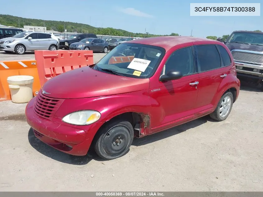 2004 Chrysler Pt Cruiser Touring VIN: 3C4FY58B74T300388 Lot: 40058369