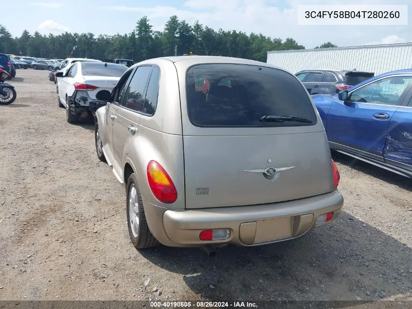 2004 Chrysler Pt Cruiser Touring VIN: 3C4FY58B04T280260 Lot: 40190605