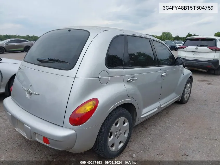 2005 Chrysler Pt Cruiser VIN: 3C4FY48B15T504759 Lot: 40217453